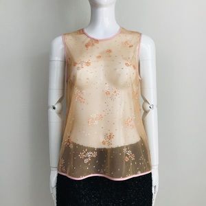 MARY KATRANTZOU sheer mesh glitter top